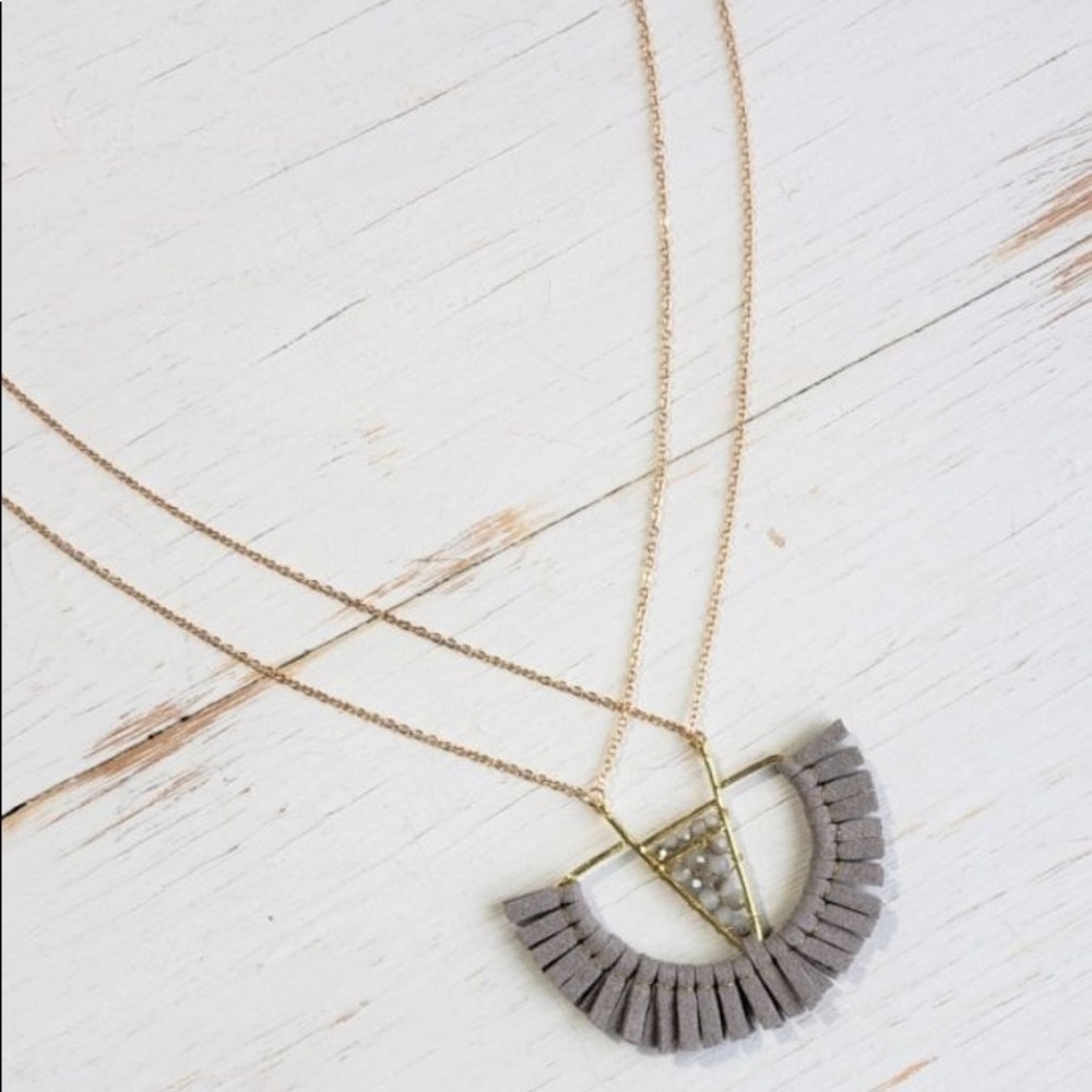 Lizard Thicket Grey Statement Necklace - image 1